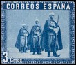 Spain - 1938 - Ejercito - 3 CTS - Azul - España, Ejercito y Marina - Edifil 850G - En Honor del Ejercito y la Marina - 0